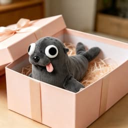 DGMIOCS Funny Gray Seal Plush Toy - Goofy Big-Eyed Stuffed Animal with Tongue Out, Soft Cuddly Seal Companion for Kids & Adults, Cute Silly Marine - Thumbnail 7