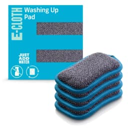 E-Cloth Washing Up Pad Non-scratch Kitchen Dish Scrubber Microfiber Sponge, Blue, 4 Pack - Thumbnail 1