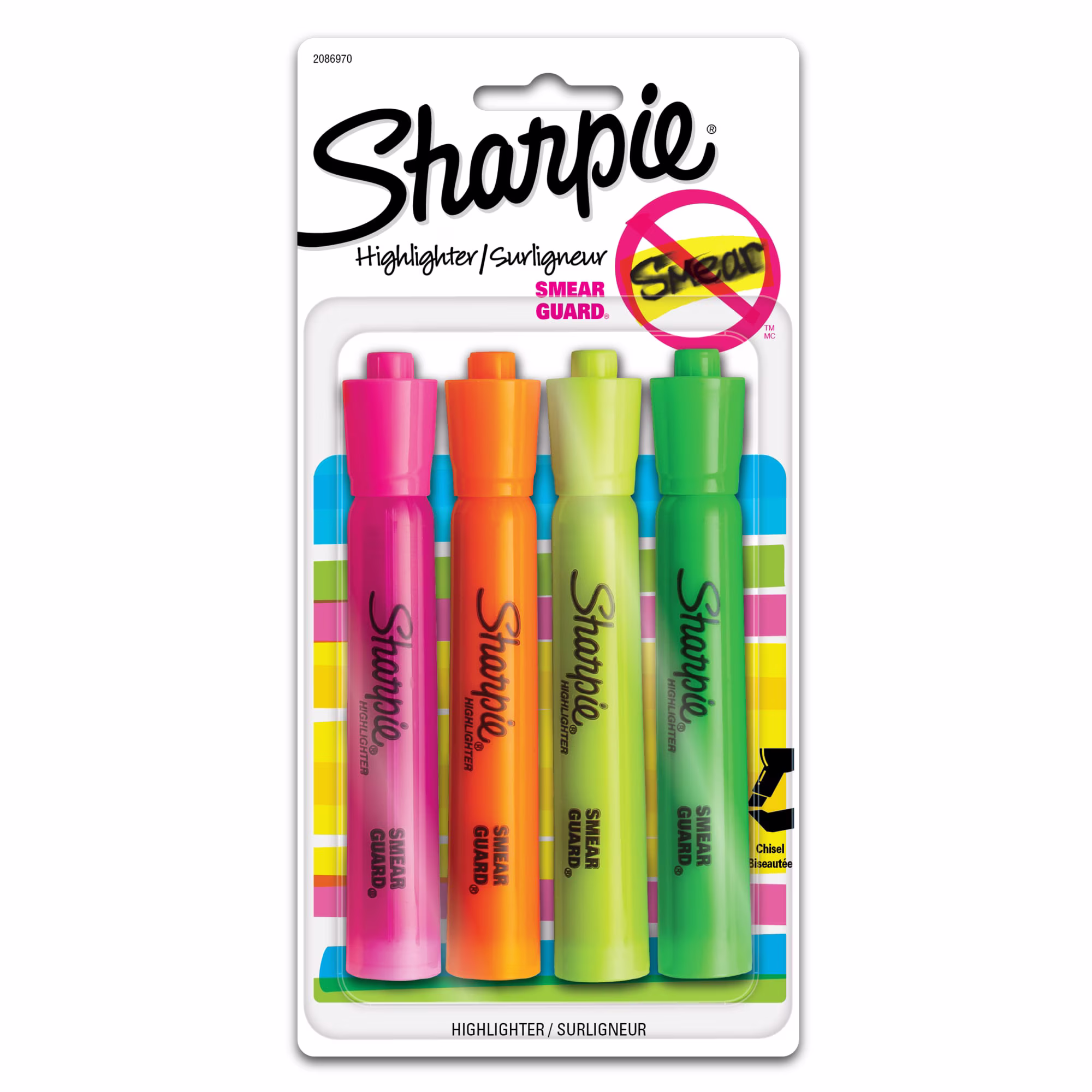 Sharpie Tank-Style Highlighters, Chisel Tip, Assorted, 4 Count - Thumbnail 1