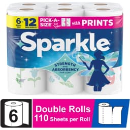 Sparkle Pick-A-Size Paper Towels, Multi-Color, 6 Double Rolls, 110 Sheets per Roll - Thumbnail 1