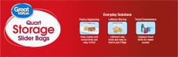 Great Value Slider Zipper Storage Bags, Quart, 50 Count - Thumbnail 4