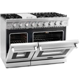Cosmo 48 in. Double Oven Gas Range & Dishwasher & Wine Cooler & Refrigerator Set - Thumbnail 20