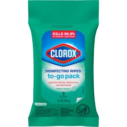 Clorox Disinfecting Cleaning Wipes To Go Pack, Bleach Free, Fresh Scent, 9 Count - Thumbnail 2