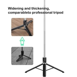 70'' Extendable Selfie Stick Tripod with Light & Wireless Remote, Portable Phone Tripod Stand for iPhone Android, Adjustable Travel Selfie Stick - Thumbnail 5