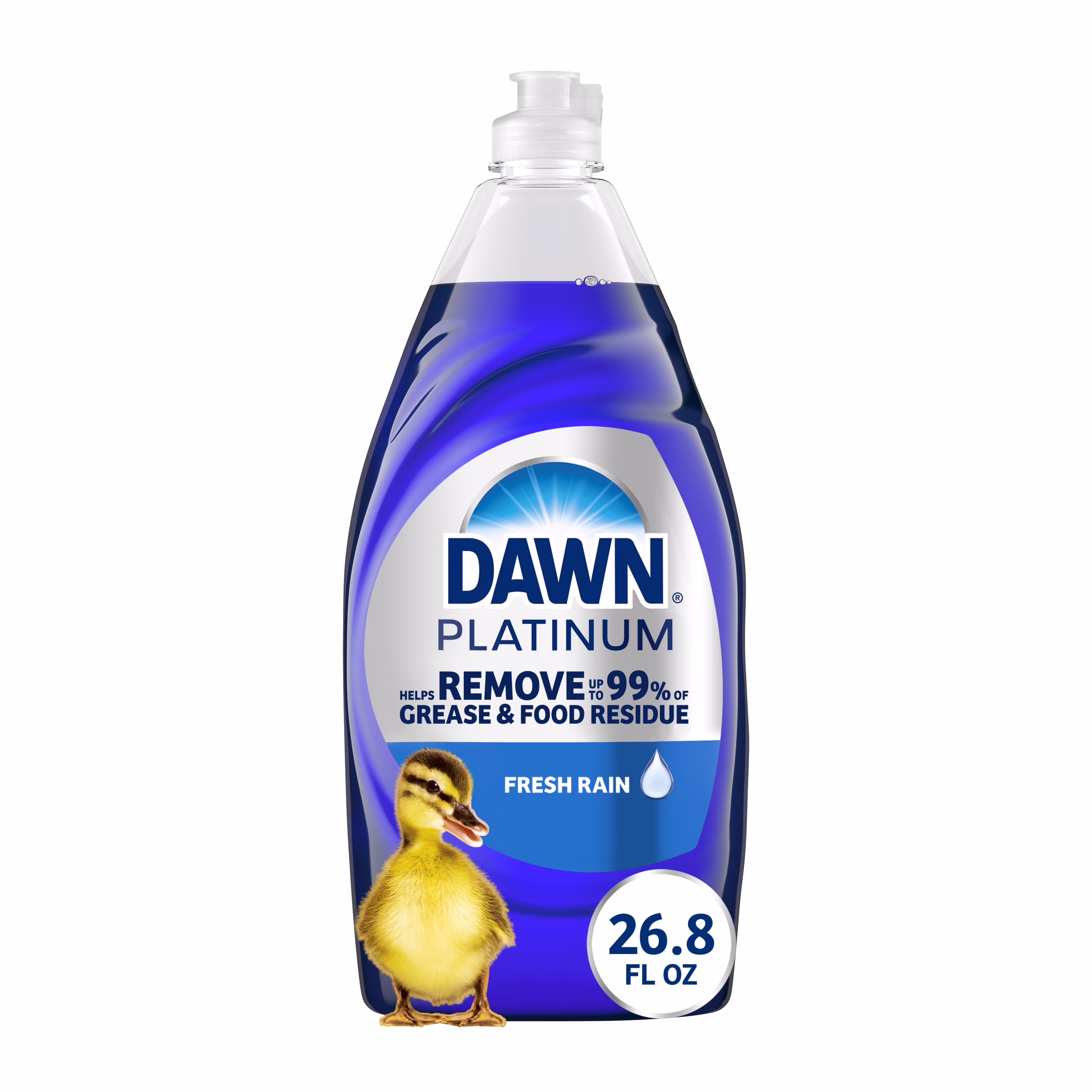 Dawn Platinum Liquid Dish Soap, Dishwashing Liquid, Grease Removal, Fresh Rain, 26.8oz - Thumbnail 1