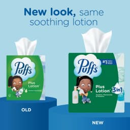 (6 pack) Puffs Plus Lotion Facial Tissues, 4 Family Boxes, 124 tissues per box - Thumbnail 4