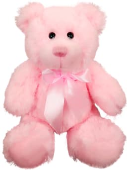 Anico Plush Teddy Bear, Stuffed Animal, Bright Pink, 8 Inches Tall - Thumbnail 1