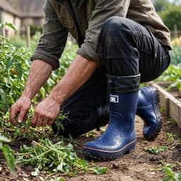 Lcamaw Rain Boots for Men, Waterproof PVC Rubber Boots, Non-Slip Mid-Calf Garden Mud Boots, Comfortable Lightweight Fishing Boots for Yard Farm Hiking Outdoor Work, Size 9 - Thumbnail 7
