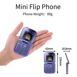 2024 Mini Flip Mobile Phone 2 Sim Card Small Display Foldable Cell Phone Unlocked Flip Phone 2G Flip Cell Phone For Seniors 1Pc - Thumbnail 4
