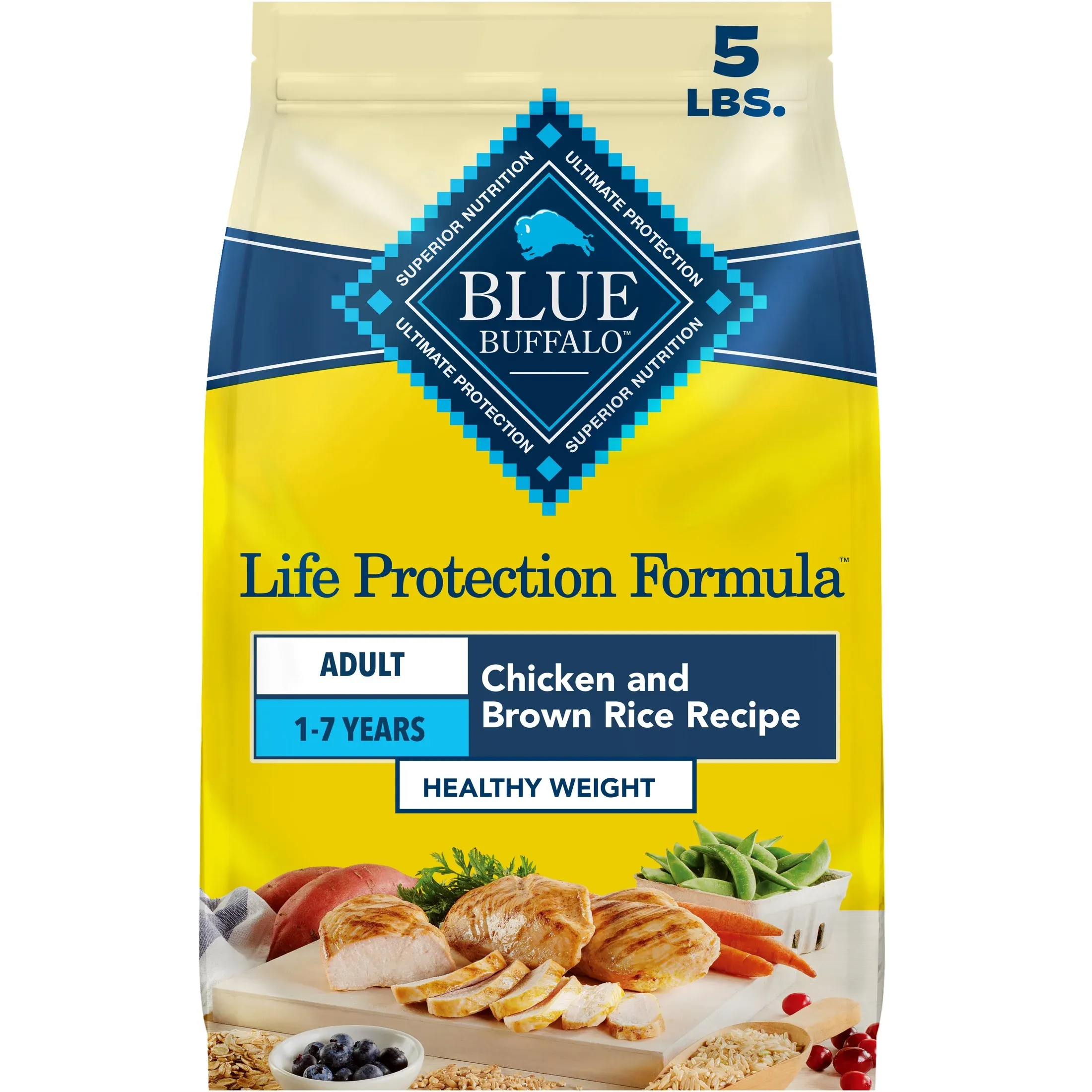 Blue Buffalo Life Protection Formula Healthy Weight Adult Dry Dog Food Chicken 5lb Bag