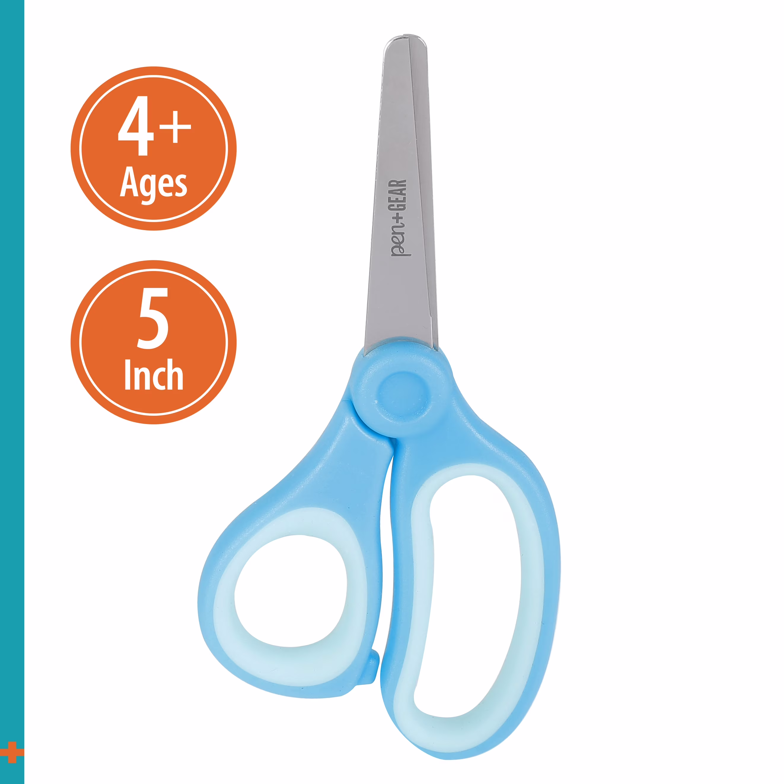 Pen+Gear 5-inch Blunt-Tip Kids Scissors, Age 4-7, School Supplies, Multi-Purpose, Blue - Thumbnail 1