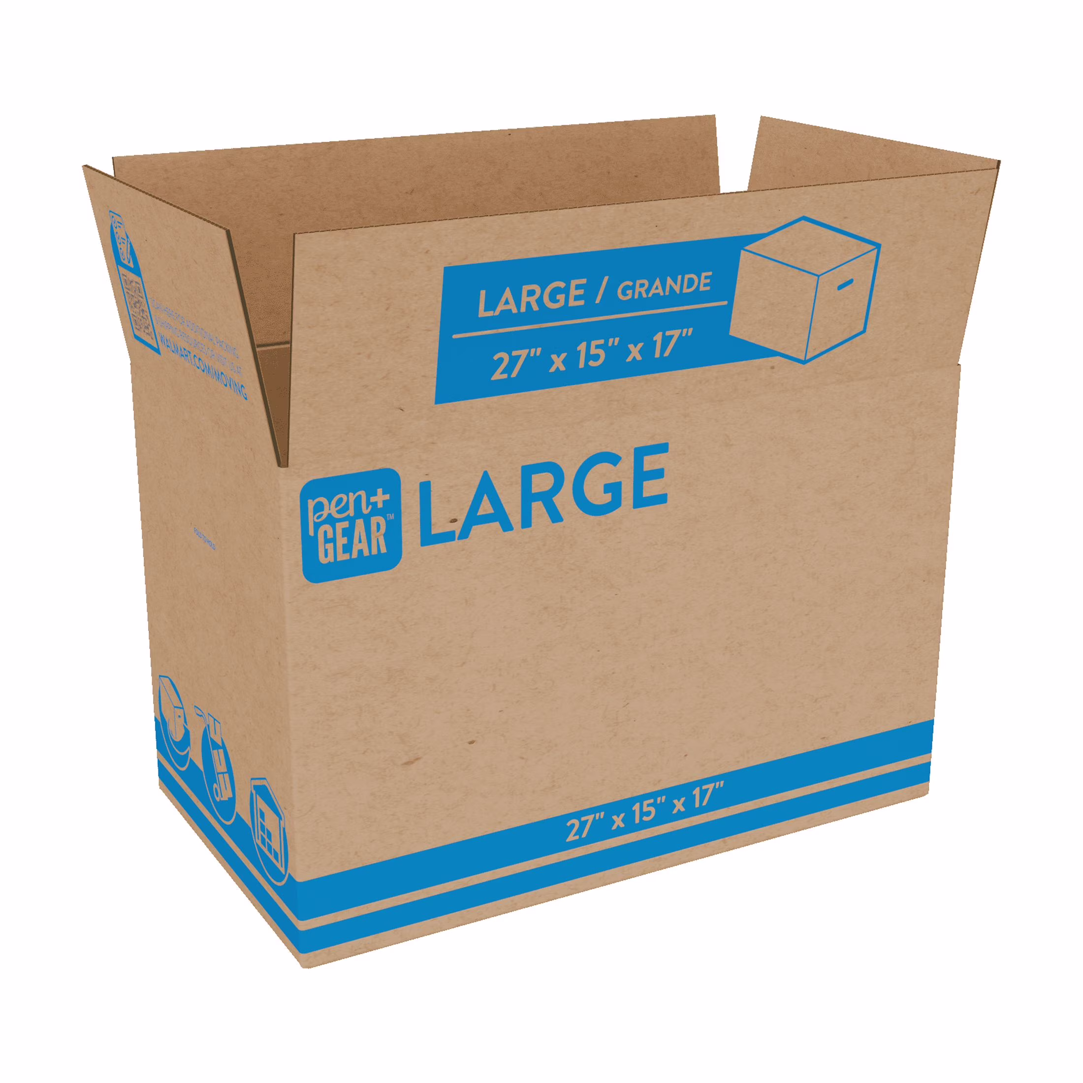 Pen+Gear Large Moving Boxes, 27L x 15W x 17H, Kraft - Thumbnail 3