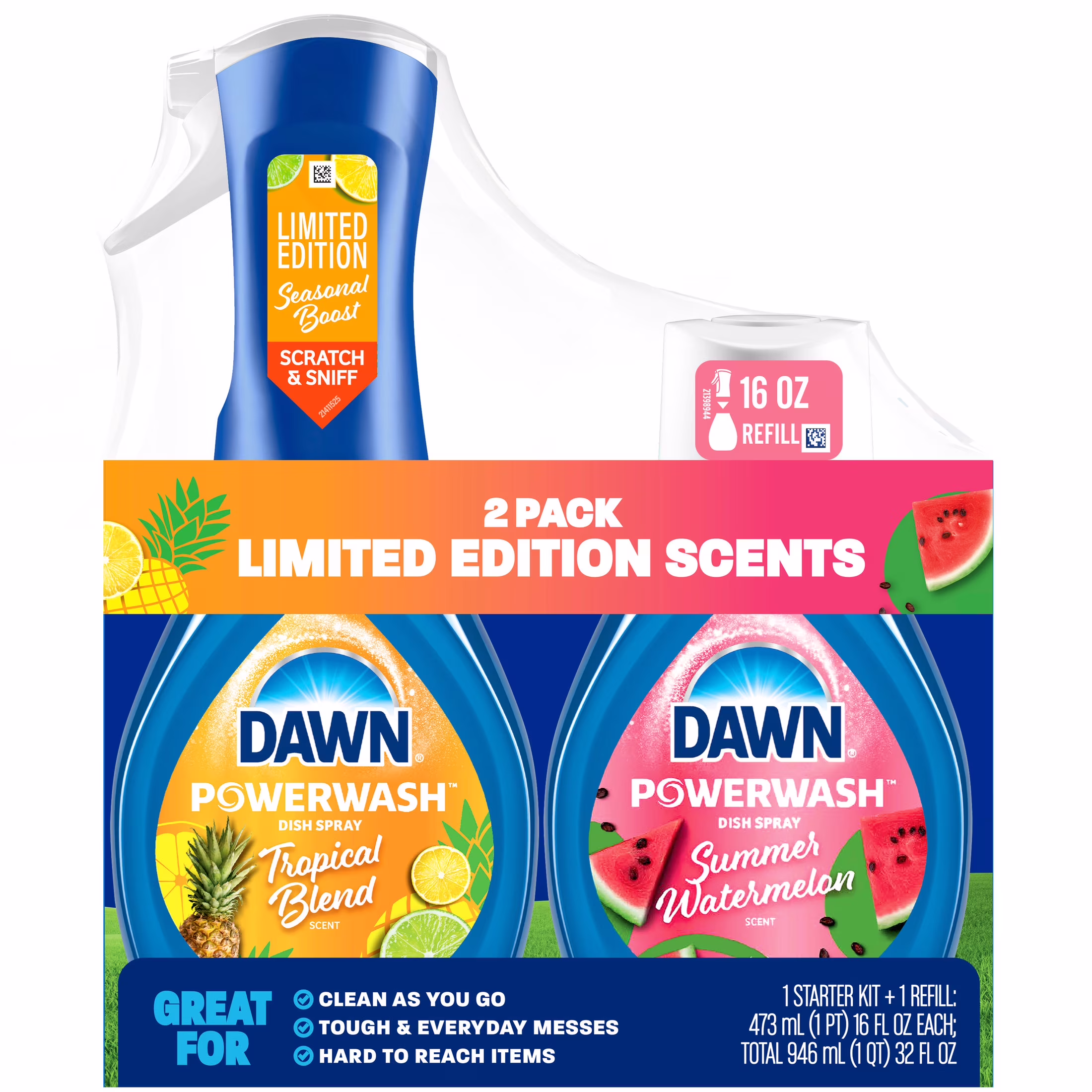 Dawn Powerwash Dish Spray Tropical Watermelon, 16oz Bottle, 2 Pack - Thumbnail 11