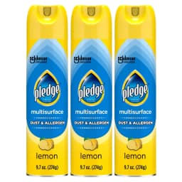 Pledge Clean It Dust & Allergen Multisurface Cleaner Spray, Lemon Scent, 9.7 oz, 3 Count - Thumbnail 1