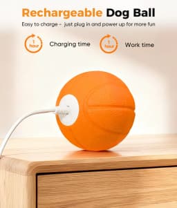 Petbobi Automatic Interactive Dog Ball, Durable E-TPU Rechargeable Rolling Bouncing Toy for Small Medium Dogs, Orange - Thumbnail 7