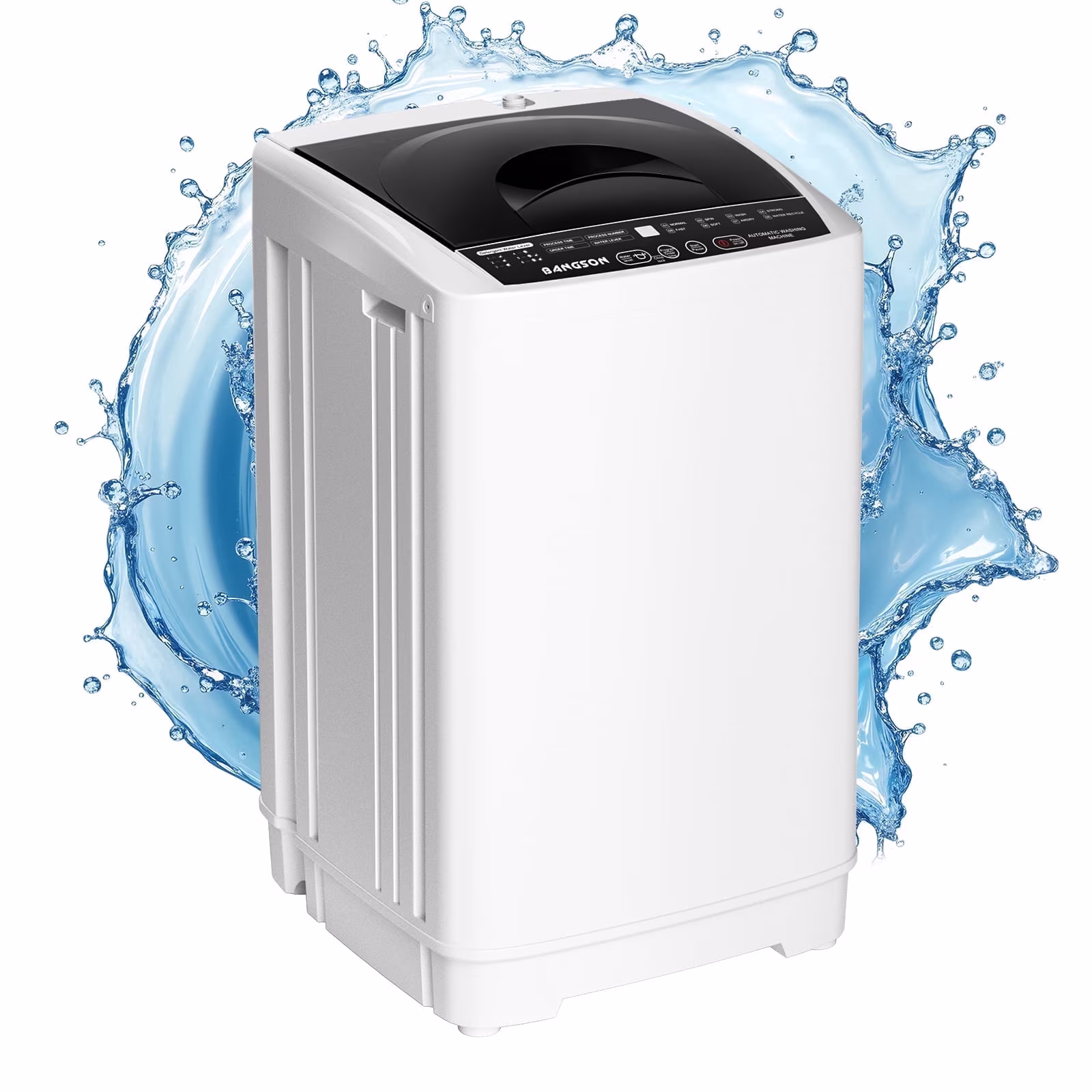 BANGSON 1.08cu.ft Portable Washing Machine, Full-Automatic Compact Washer with 8 Programs & Drain Pump for Apartment, Dorm, Home - Thumbnail 1