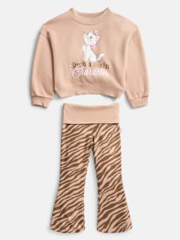 Disney Classic Marie Toddler Girls Allover Print Top and Flared Leggings Set, 2-Piece, Sizes 12M-5T - Thumbnail 1