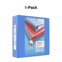 Staples Heavy Duty 3" 3-Ring View Binder Periwinkle (24694) 82665 - Thumbnail 5