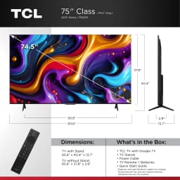 TCL 75" Q Series QLED 4K UHD HDR Smart Google TV (NEW 2025) - Dolby Vision, Dolby Atmos, Motion Rate 240, HDR 10+ - Thumbnail 3