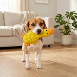Vibrant Life Yellow Duck Latex Dog Toy with Squeaker, Chew Level 2 - Thumbnail 3