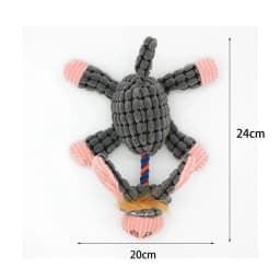 Plush Corduroy Durable Squeaky Knottie Dog Toy for Aggressive Chewers - Thumbnail 3