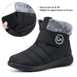 Ecetana Women Snow Boots Winter Shoes Slip On Boots for Women Waterproof Booties Comfortable Outdoor Anti Slip Shoes - Thumbnail 4