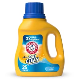 ARM & HAMMER Plus OxiClean Ultra Stain Fighters Liquid Laundry Detergent, Fresh Scent, 32.5 Fl Oz - Thumbnail 1