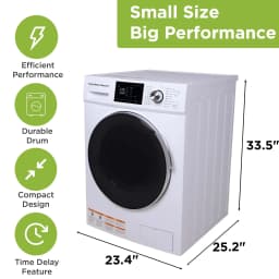 Hamilton Beach 2.7 Cu. ft. Front Loading Washer and Dryer, All-In-One Washer-Dryer Combo with 12+ Wash Programs, 800 RPM Spin Speed, White - Thumbnail 2