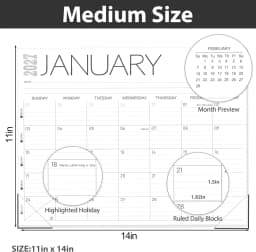 OuMuaMua Desk Calendar 2026-2027, 11 Months (Jul 2026-May 2027), 14" x 11" Desktop & Wall Calendar Thick Paper Monthly Planner for Home Office, Dorm - Thumbnail 4