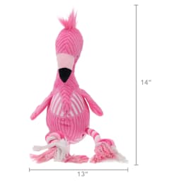 Vibrant Life Summer Plush Pink Flamingo Dog Toy with Rope, Chew Level 2 - Thumbnail 5