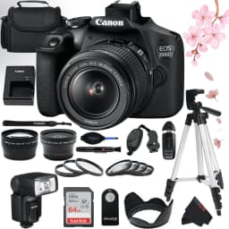 EOS 2000D (Rebel T7) EF-S 18-55mm f/3.5-5.6 Lens DSLR Camera, Black Holiday Deal - Thumbnail 1