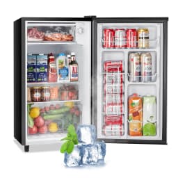 edx 3.2 cu. ft. Single Door Mini Refrigerator, 17.7" Width, with Separate Freezer, Silver - Thumbnail 5