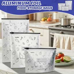DTFMZOV Reusable Aluminum Foil Sealable Storage Bags 30 Pack, 3 Size Thicken Vacuum Zipper Pouches for Food Preservation, Stand Up Foil Freezer Bags - Thumbnail 6