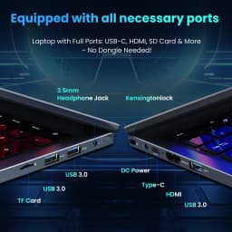 Golzer 17.6 Inch Laptop 16GB RAM 640GB Storage, Windows 11 Student laptop, 4-Core Intel CPU, 100% sRGB FHD Display - Thumbnail 9