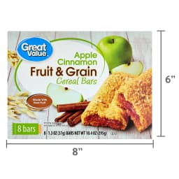Great Value Fruit & Grain Cereal Bars Apple, Cinnamon, 10.4 oz, 8 Count - Thumbnail 10