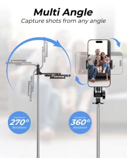 Frsara Trípode de Teléfono Extensible de 71" y Stick para Selfies con Control Remoto Inalámbrico - Soporte Portátil para iPhone/Android, Grabación de - Thumbnail 2