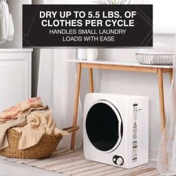 Urban Living 1.5-cu. ft. Compact Electric Dryer, Small Portable Clothes Dryer for Apartment and Small Spaces in White - Thumbnail 3