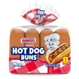Bimbo White Hot Dog Buns, 8 count, Hot Dog Buns, 14 oz Bag - Thumbnail 6