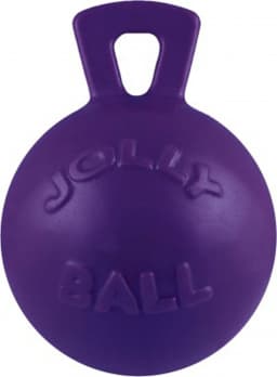 Jolly Pets Tug-n-Toss Ball with Handle Purple 4.5 inch Rubber Toy for Dogs - Thumbnail 1