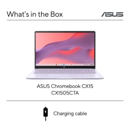 ASUS Chromebook CX15 Laptop, 15.6" FHD Display, Intel® Processor N50, 128GB Storage, 4GB RAM, ChromeOS, Pastel Purple - Thumbnail 8