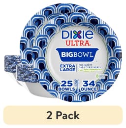 (2 pack) Dixie Ultra Big Bowl Disposable Paper Bowls, 34 oz, Multi-Color, 25 Count - Thumbnail 1