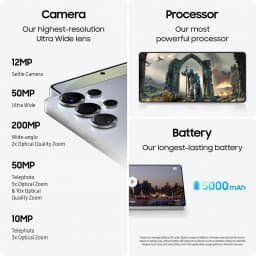 Samsung Galaxy S25 Ultra 256GB Unlocked Android Cell Phone with 200MP Camera, Titanium Black - Thumbnail 6