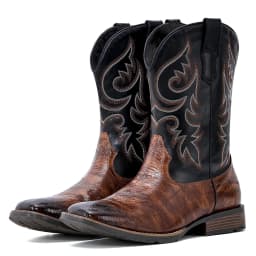 Cowboy Boots Men Square Toe Western Boots Durable Classic Embroidered boot Pull On Slip Resistant Boot - Thumbnail 4