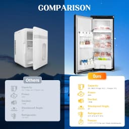 YEAHIBABY Car Refrigerator 93L Black Rv Fridge with Dual Zones and Flexible Installation - Thumbnail 8