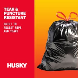 Husky 30 Gallon Large Drawstring Trash Bags, 80 Bags - Thumbnail 3