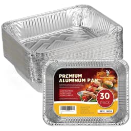 Katbite 9x13 Aluminum Foil Pans, 30 Count Half Steam Loaf Aluminum Foil Pans Set - Thumbnail 8