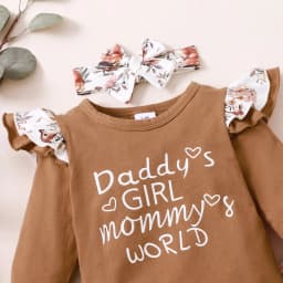 PatPat Newborn Baby Girls Cotton Clothes Long Sleeve Romper Jumpsuit Pants Outfit Set, 3-6 Months - Thumbnail 8