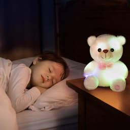 Valentines Day Teddy Bear Stuffed Animals, LED Teddy Bear Plush Doll for Kids Toddler Adult, Birthday Christmas Day Gift for Boys Girls, 8 inch, White - Thumbnail 6