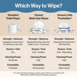 The Honest Company Little Flushables Plant-Based Wipes, 126 Count, Hypoallergenic, Safe to Flush - Thumbnail 7