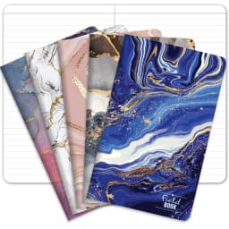 5 x 8 Field Book Set - Line Text / Combo Marble Covers - Thumbnail 1